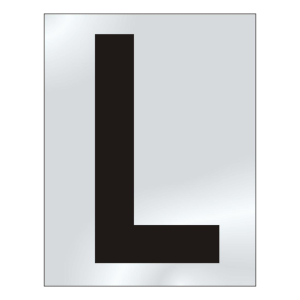75mm 'L' Text CP Visi
